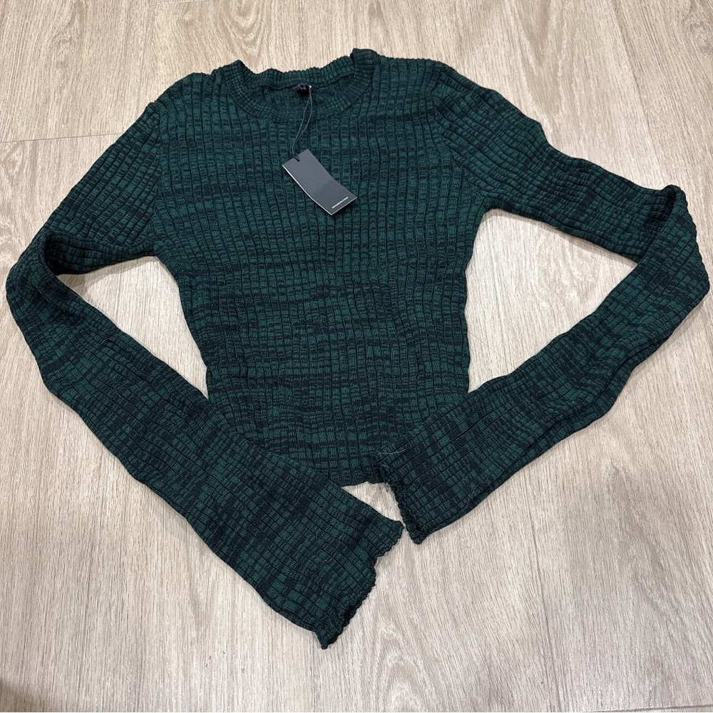Monsoon Forest Green Ribbed Knit Top
